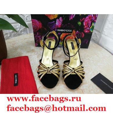 Dolce  &  Gabbana Spherical Acrylic Heel 6.5cm Suede Sandals Black 2021